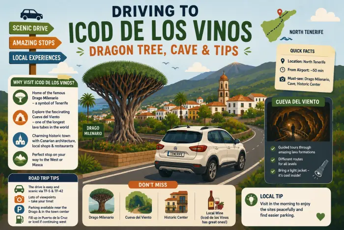 Driving to Icod de los Vinos