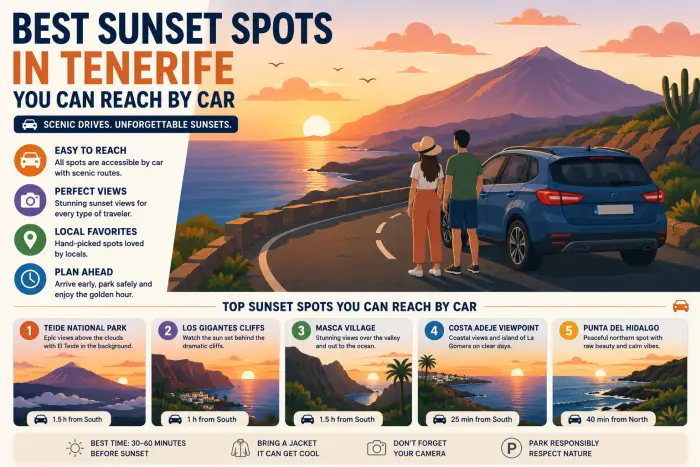 Best Sunset Spots in Tenerife You Can Reach by Car