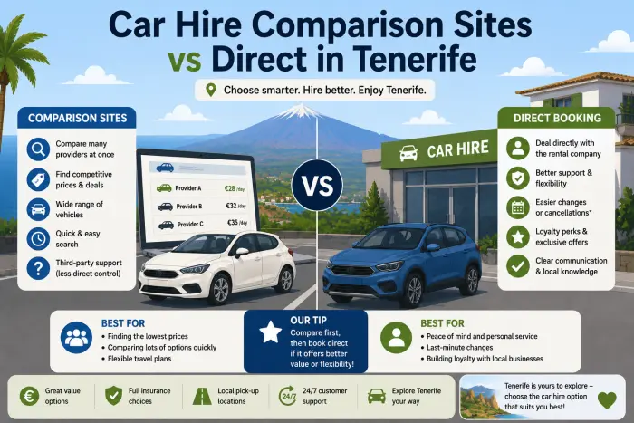 Car Hire Comparison Sites vs Direct in Tenerife