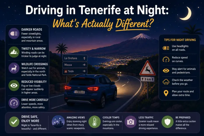 Driving in Tenerife at Night
