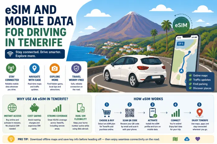 eSIM and Mobile Data for Driving in Tenerife