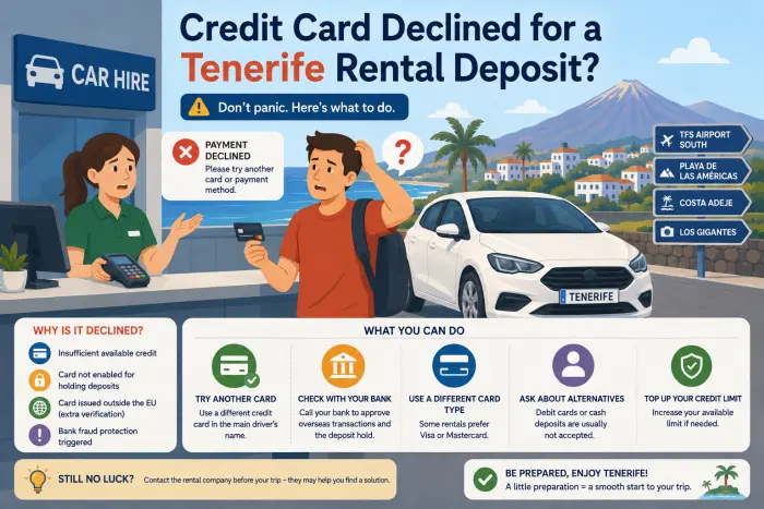 Credit Card Declined for a Tenerife Rental Deposit